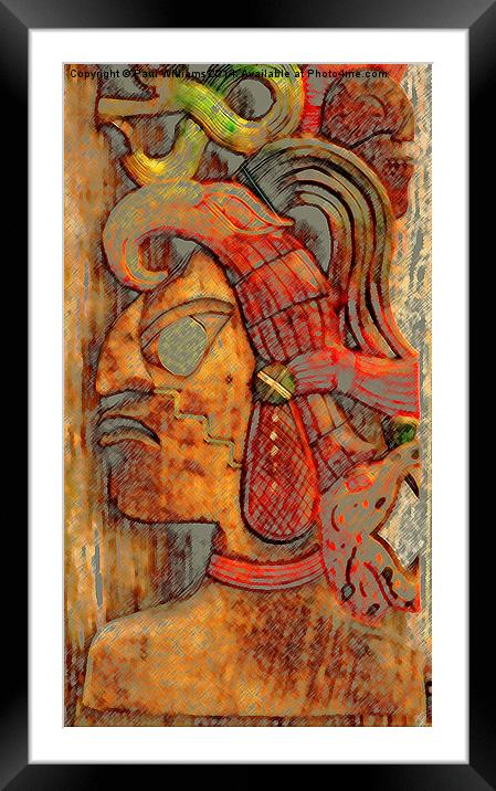A Mayan in Headdress Framed Mounted Print by Paul Williams