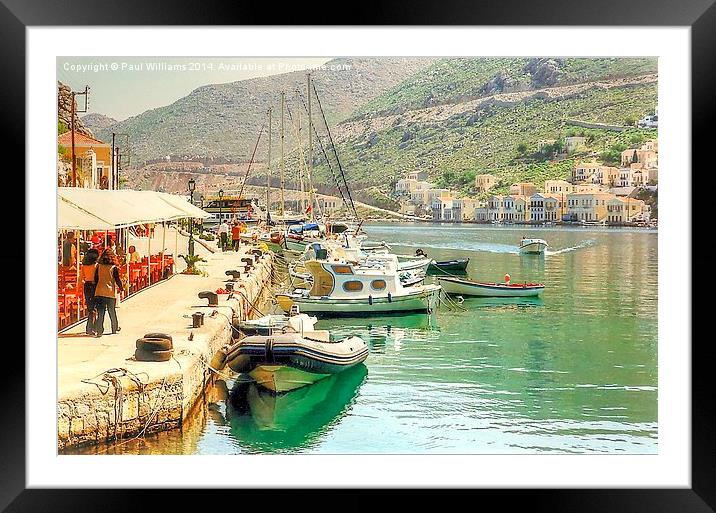 Symi Quayside Framed Mounted Print by Paul Williams