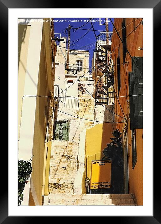 Les Katerinettes Hotel, Symi Framed Mounted Print by Paul Williams