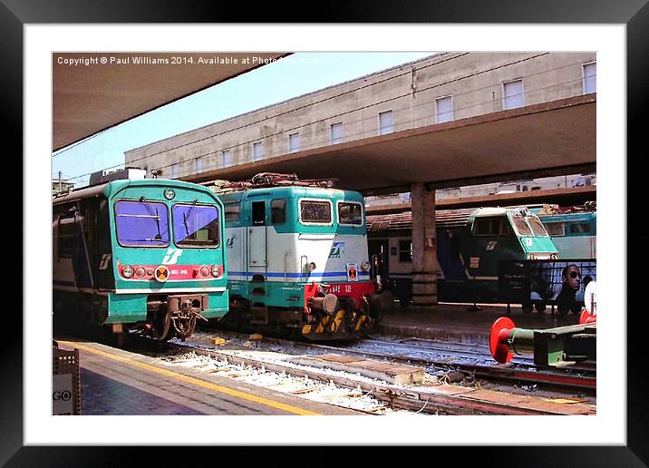Locomotives at Florence Railway Station Framed Mounted Print by Paul Williams