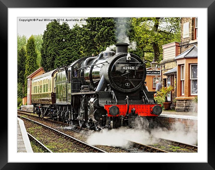  Stanier Mogul Arrives at Hampton Loade Framed Mounted Print by Paul Williams