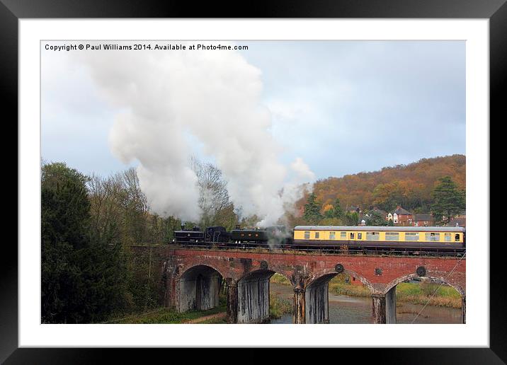  Steam Locos on Coalbrookdale Viaduct Framed Mounted Print by Paul Williams