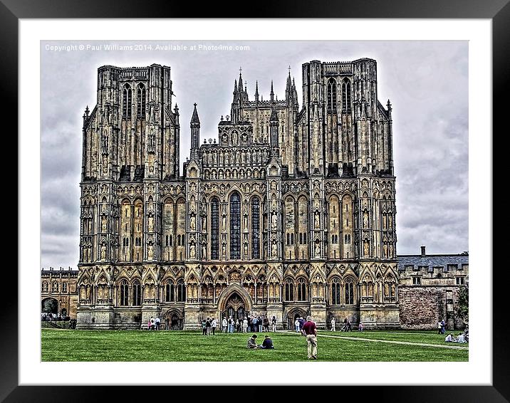 West Front Wells Cathedral  Framed Mounted Print by Paul Williams