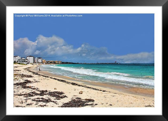 South Beach at Puerto Morelos Framed Mounted Print by Paul Williams