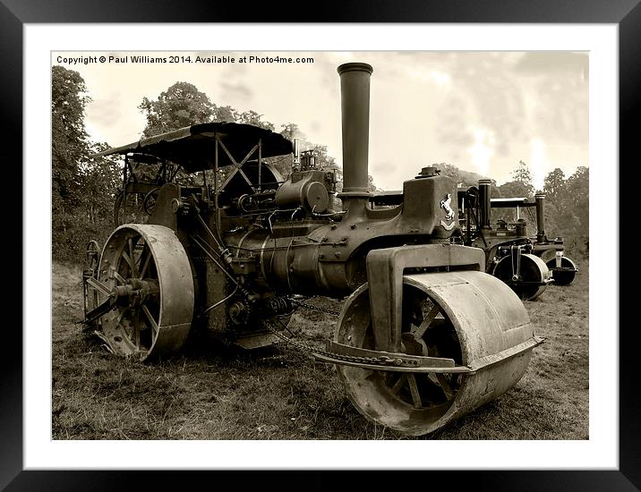  Aveling Steam Road Roller (sepia) Framed Mounted Print by Paul Williams
