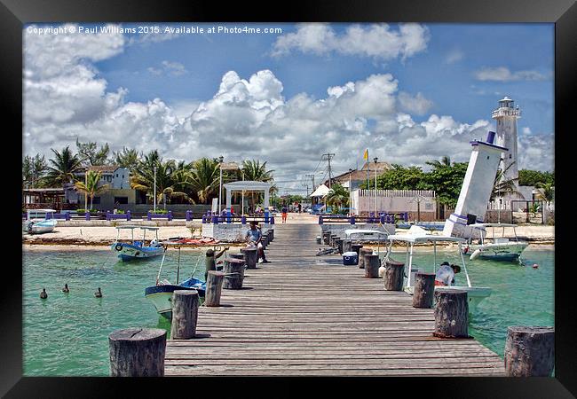 Puerto Morelos from the Jetty Framed Print by Paul Williams