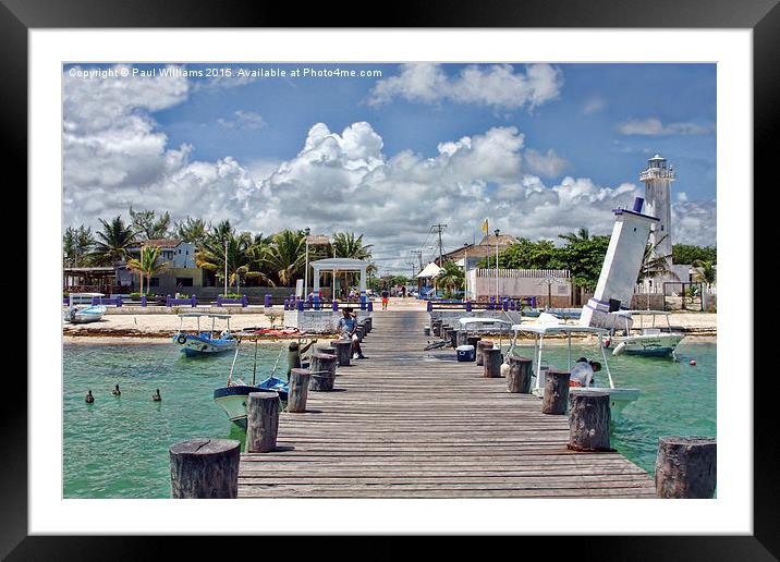 Puerto Morelos from the Jetty Framed Mounted Print by Paul Williams