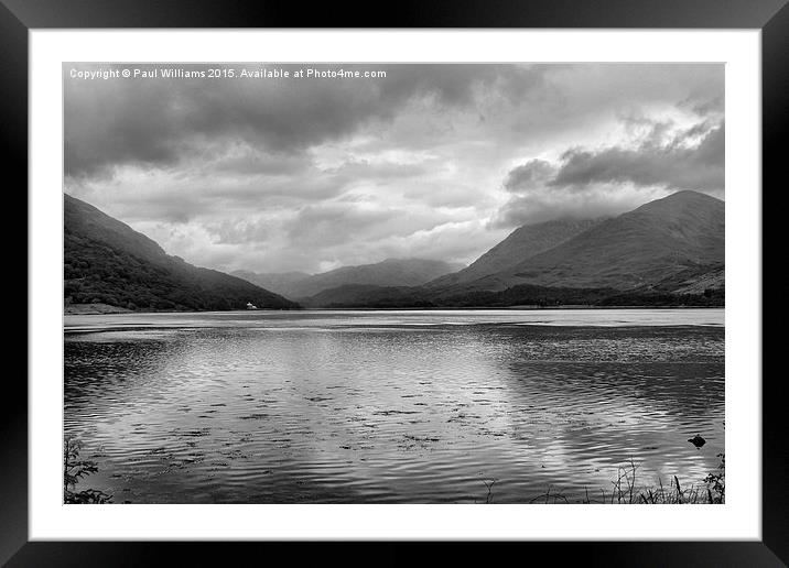 Loch Creran with Mountains (monochrome) Framed Mounted Print by Paul Williams