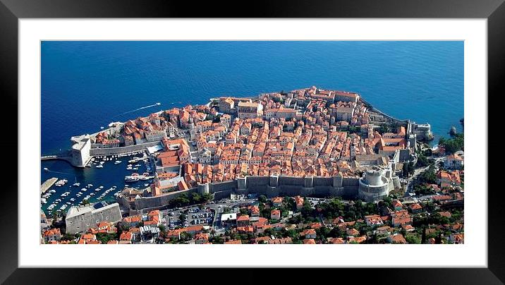Looking down on Dubrovnik Framed Mounted Print by Steve Falla