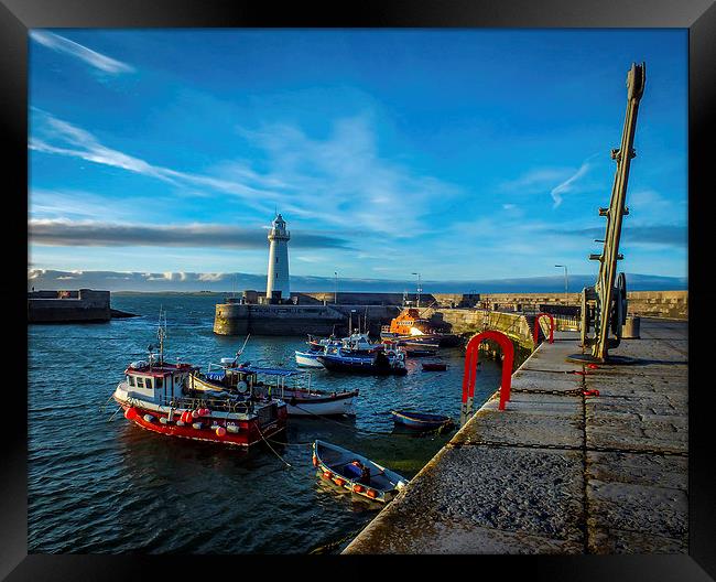 Donaghadee Light House Northern Ireland Framed Print by Chris Curry