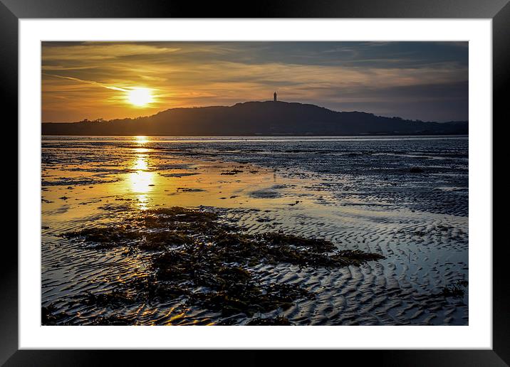  Sunset Strangford Lough Northern Ireland Framed Mounted Print by Chris Curry