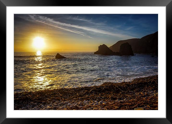  Irish Sunset, County Donegal Ireland Framed Mounted Print by Chris Curry