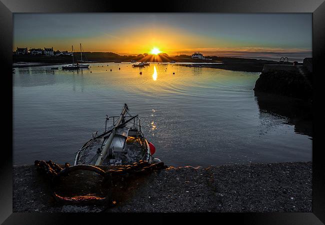 Groomsport Sunset County Down N.Ireland Framed Print by Chris Curry