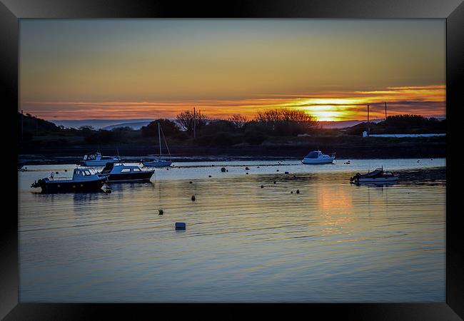 Groomsport Harbour Sunset Northern Ireland Framed Print by Chris Curry
