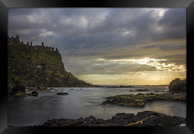  Sunset Dunluce Castle Northern Ireland Framed Print by Chris Curry