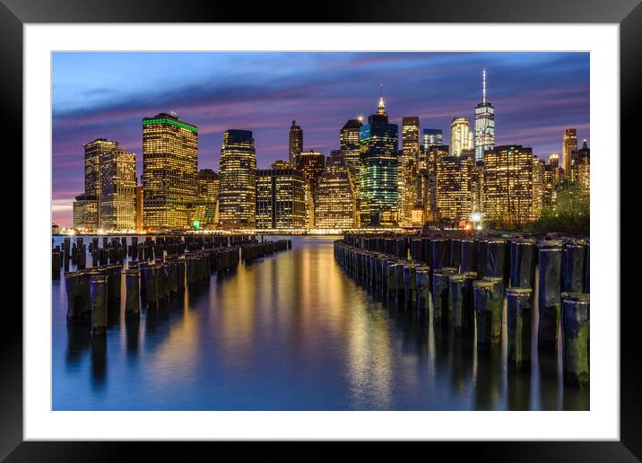 Bright Lights of New York City Framed Mounted Print by Chris Curry