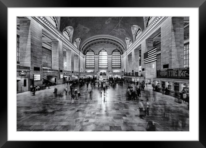 Grand Central Station New York Black and White Framed Mounted Print by Chris Curry