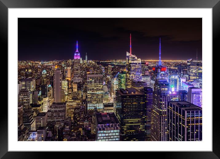 Empire State Building & New York Skyscapers Framed Mounted Print by Chris Curry
