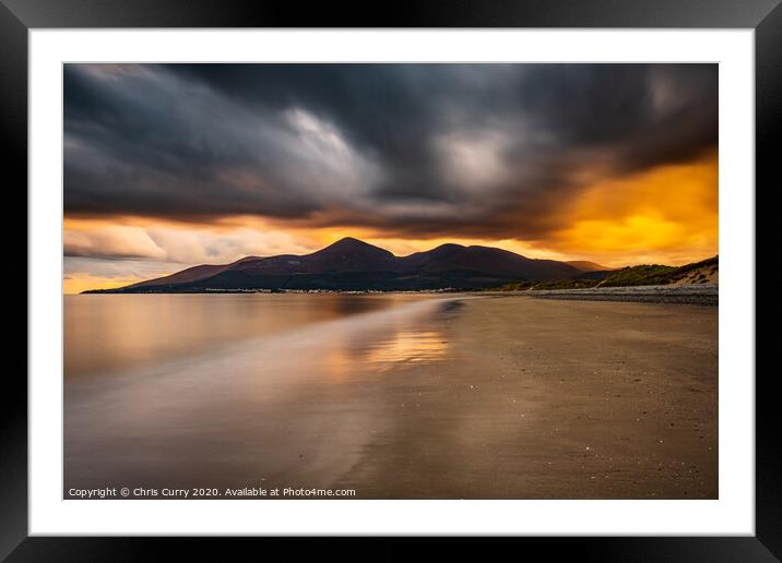 Murlough Beach Mourne Mountains County Down Northern Ireland Framed Mounted Print by Chris Curry