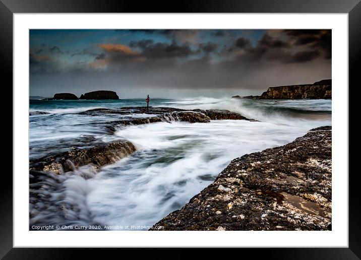 Ballintoy Storm County Antrim Northern Ireland Framed Mounted Print by Chris Curry