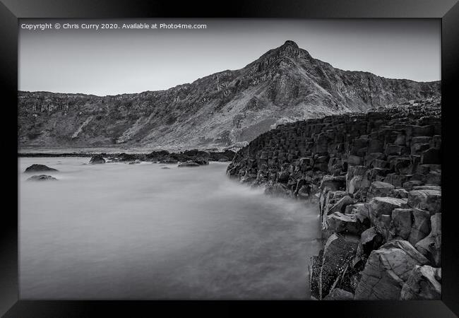 The Giants Causeway Black and White Northern Ireland Landscapes Framed Print by Chris Curry