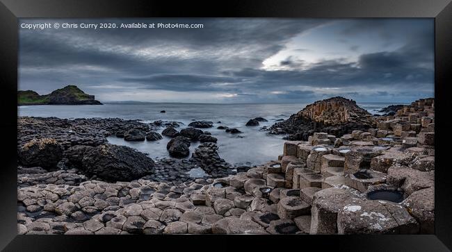 Giants Causeway Panoramic County Antrim Northern Ireland Framed Print by Chris Curry