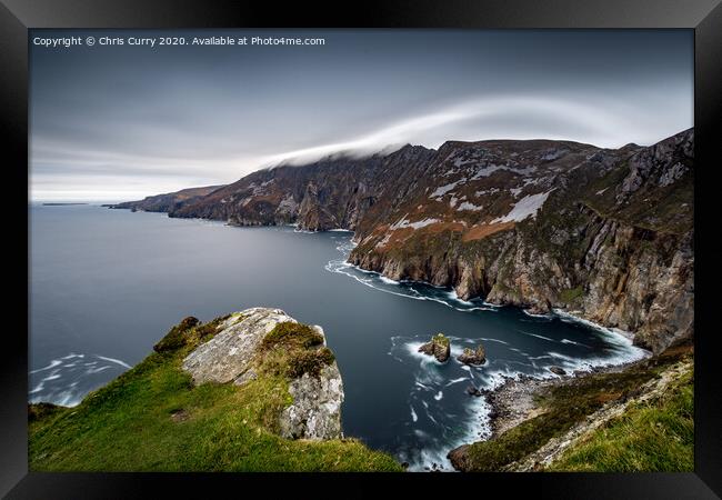 Slieve League Cliffs County Donegal Ireland Framed Print by Chris Curry