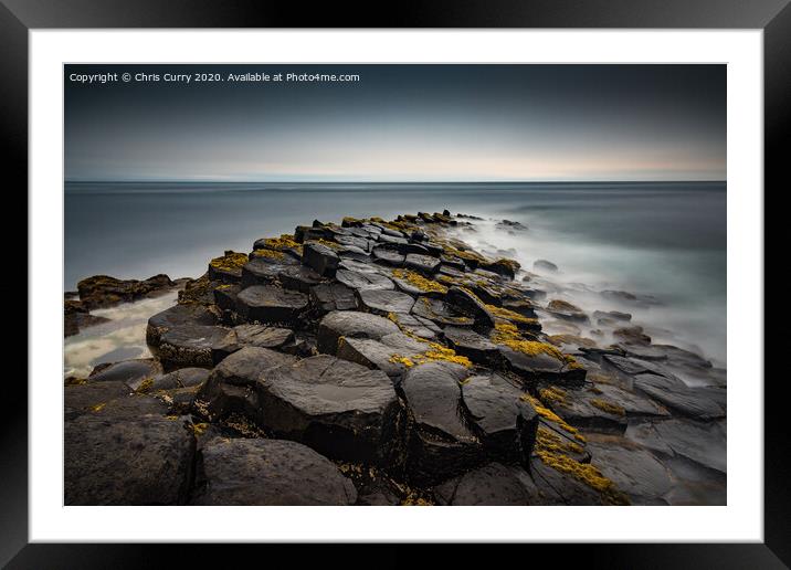 The Giants Causeway Antrim Coast Atlantic Ocean Northern Ireland Framed Mounted Print by Chris Curry