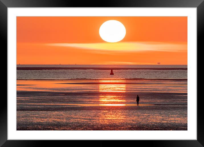 Liverpool Bay Sunset Framed Mounted Print by Dave Wood