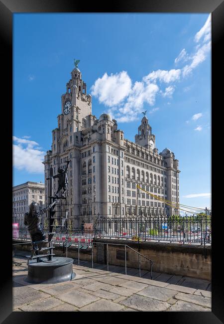 Liverpool Blitz Memorial and Royal Liver Building Framed Print by Dave Wood