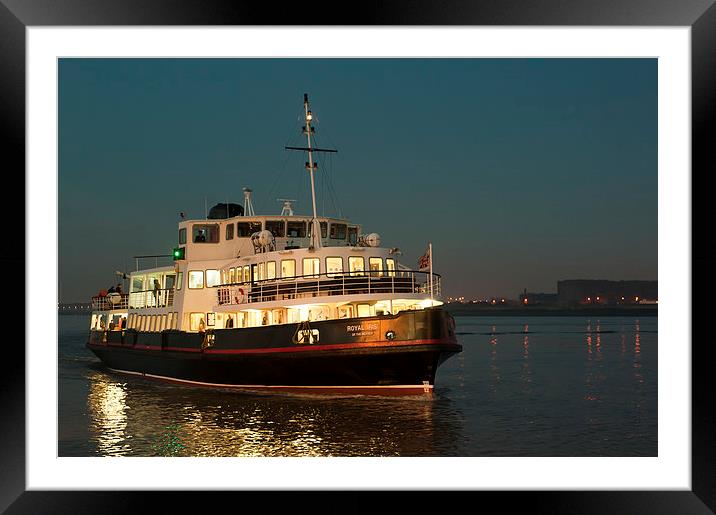 Liverpool and Wirral River Mersey Ferry Framed Mounted Print by Dave Wood