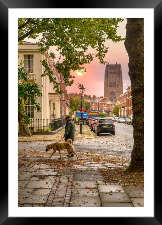 The Georgian area of Falkner Square, Liverpool in Autumn Framed Mounted Print by Dave Wood