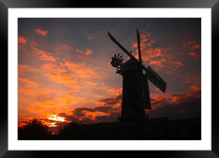 Skidby Mill Sunset Framed Mounted Print by Ian Pettman