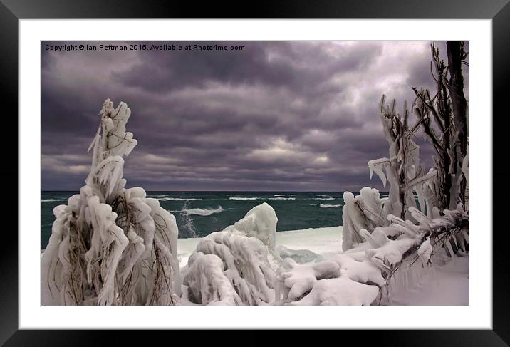 Winter Sky, Ice and Water Framed Mounted Print by Ian Pettman