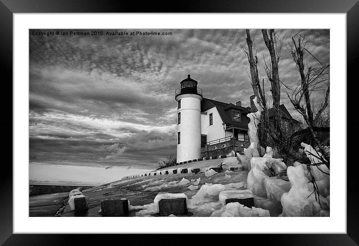  Point Betsie Black and white Framed Mounted Print by Ian Pettman