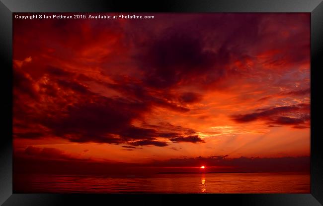 Port Onieda Sunset Framed Print by Ian Pettman