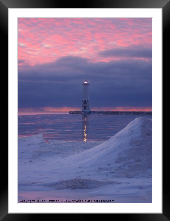 Lighthouse in the Pink Framed Mounted Print by Ian Pettman