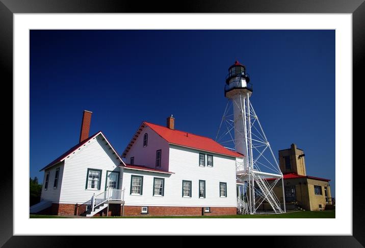 Whitefish Point Lighthouse Framed Mounted Print by Ian Pettman