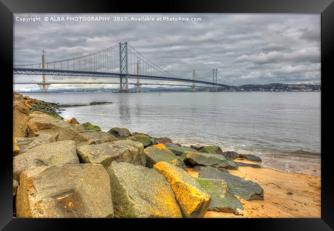 The Forth Road Bridge, South Queensferry, Scotland Framed Print by ALBA PHOTOGRAPHY