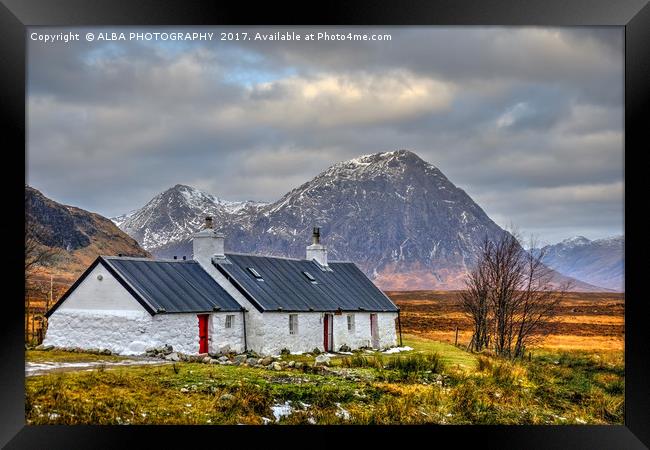 Blackrock Cottage, Glencoe, Scotland. Framed Print by ALBA PHOTOGRAPHY