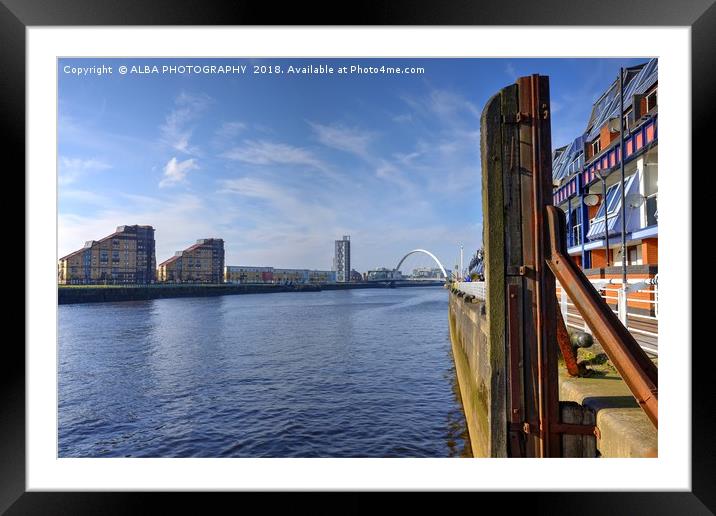 The River Clyde, Glasgow, Scotland. Framed Mounted Print by ALBA PHOTOGRAPHY
