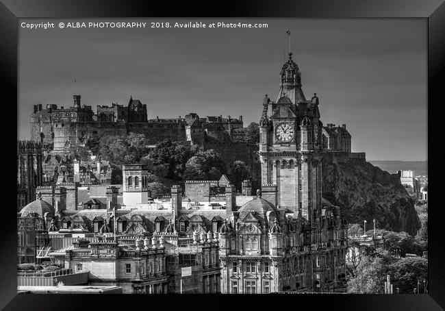 Edinburgh Castle & The Balmoral Hotel, Edinburgh Framed Print by ALBA PHOTOGRAPHY
