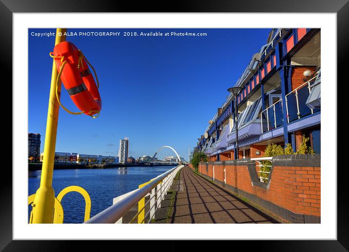 The River Clyde, Glasgow, Scotland.       Framed Mounted Print by ALBA PHOTOGRAPHY