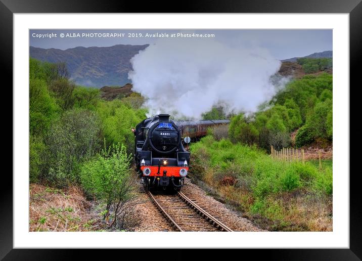 The Jacobite Steam Train, West Highland Line. Framed Mounted Print by ALBA PHOTOGRAPHY