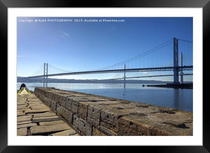 The Forth Road Bridge, South Queensferry, Scotland Framed Mounted Print by ALBA PHOTOGRAPHY