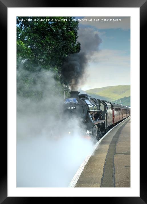 The Jacobite Steam Train, West Highland Line. Framed Mounted Print by ALBA PHOTOGRAPHY