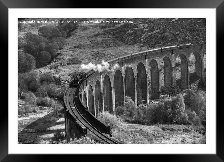 The Jacobite Steam Train, Glenfinnan Viaduct. Framed Mounted Print by ALBA PHOTOGRAPHY