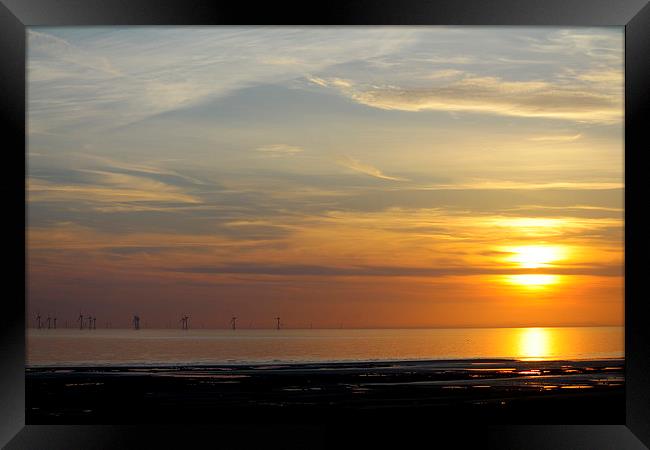 Windfarm Sunset Framed Print by Rob Seales