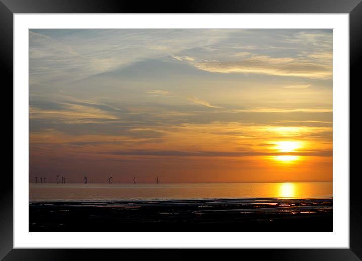 Windfarm Sunset Framed Mounted Print by Rob Seales