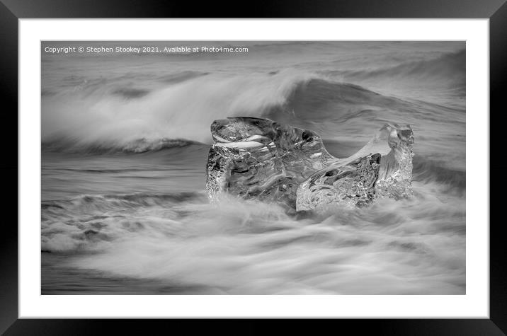 Diamond in the Surf - Iceland Framed Mounted Print by Stephen Stookey